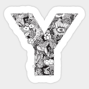 Floral Letter Y Sticker